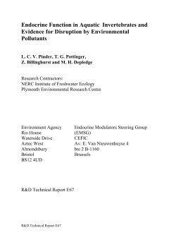 Endocrine Function in Aquatic Invertebrates and Evidence for