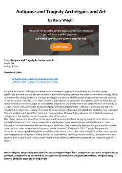 Antigone and Tragedy Archetypes and Art