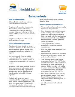 Salmonellosis - HealthLinkBC File #17 - Printer