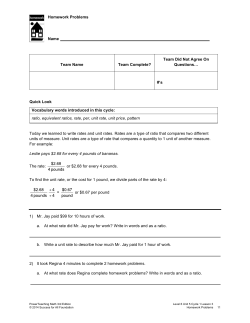 Homework Problems Name Team Name Team