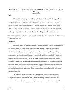 Evaluation of Current Risk Assessment Models for Genocide and