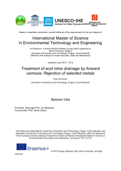 International Master of Science in Environmental Technology and