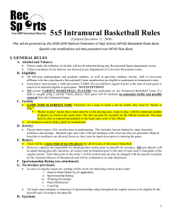 5x5 Intramural Basketball Rules