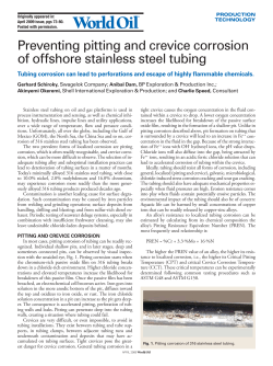 Preventing pitting and crevice corrosion of offshore