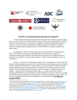 H.3643 is Unconstitutional and Must Be Opposed