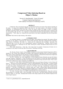 Compressed Video Indexing Based on Object`s Motion