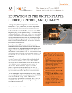 education in the united states: choice, control, and quality