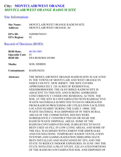Montclair/West Orange Radium Site -