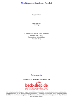 The Nagorno-Karabakh Conflict - Toc - Beck-Shop