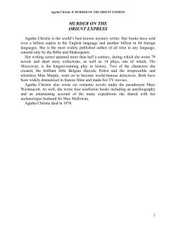Murder On The Orient Express By Agatha Christie
