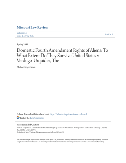 Domestic Fourth Amendment Rights of Aliens: To What Extent Do