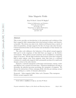 Solar Magnetic Fields
