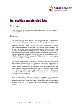 Our position on saturated fats