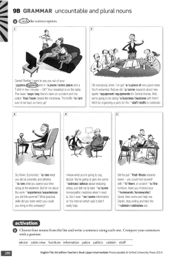 Uncountable and plural nouns