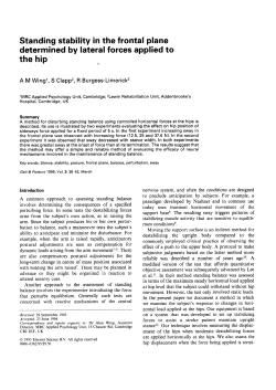 Standing stability in the frontal plane determined by lateral forces