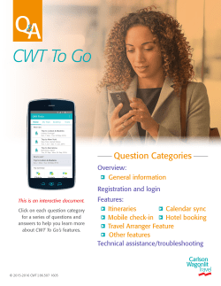 CWT To Go - Carlson Wagonlit Travel