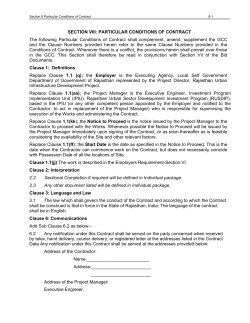 SECTION VIII: PARTICULAR CONDITIONS OF CONTRACT The