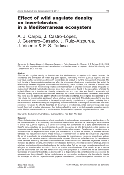 Effect of wild ungulate density on invertebrates in a