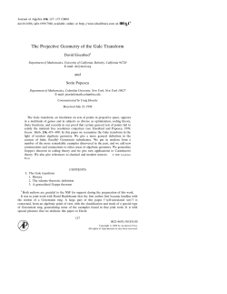 The Projective Grometry of the Gale Transform