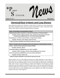 Chemical/Dust Irritants and Lung Disease - MSU OEM