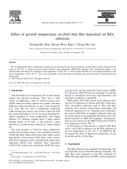 Effect of growth temperature on ZnO thin film deposited on SiO2