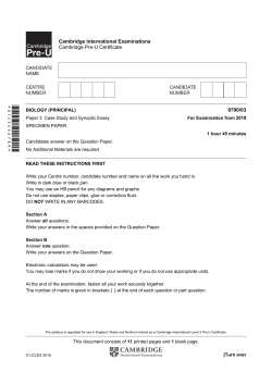 2019 Specimen Paper 3 - Cambridge International Examinations