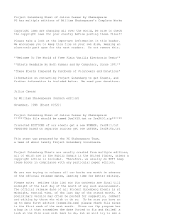 Project Gutenberg Etext of Julius Caesar by Shakespeare PG has