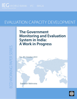 The Government Monitoring and Evaluation System in India: A Work