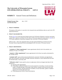 General Terms and Definitions - University of Wisconsin System