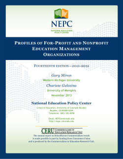 Gary Miron Charisse Gulosino - National Education Policy Center