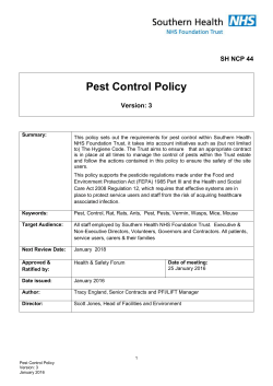 Pest Control Policy