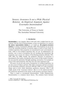 Sensory Awareness Is not a Wide Physical Relation