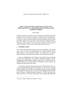 ROLE AND FUNCTION OF REGIONAL BLOCS AND