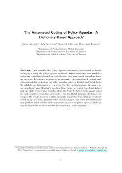 The Automated Coding of Policy Agendas: A Dictionary