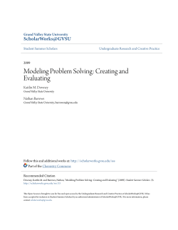 Modeling Problem Solving: Creating and Evaluating