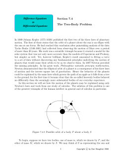 The Two-Body Problem - Difference Equations to Differential