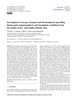 Investigation of energy transport and thermospheric upwelling