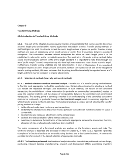 Chapter 6 Transfer Pricing Methods 6.1. Introduction to Transfer