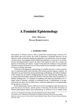 A Feminist Epistemology