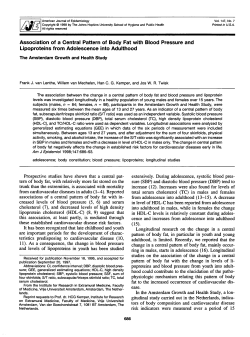 Association of a Central Pattern of Body Fat with Blood Pressure and