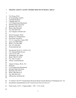 Traffic Safety along Tourist Routes in Rural Areas.