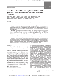 Interactions between Ultraviolet Light and MC1R and OCA2 Variants