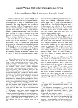 Export vs. FDI with Heterogeneous Firms