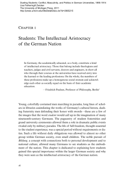 Chapter 1: Students: The Intellectual Aristocracy of the German Nation