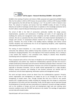 Call for papers Call for papers &ndash; Research Workshop