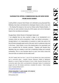 Press Release | Garsington Opera Commissions Major New Work
