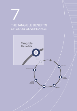 the tanGIBle BenefIts of Good GovernanCe