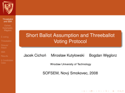 Short Ballot Assumption and Threeballot Voting Protocol