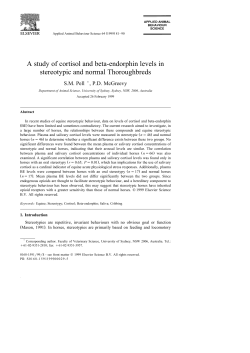 A study of cortisol and beta-endorphin levels in stereotypic and