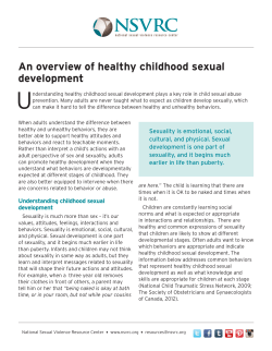 An overview of healthy childhood sexual development